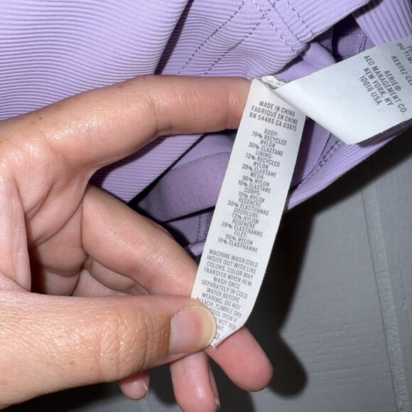 Offline Aerie Women’s Goals Athletic Crop Top Shelf Bra V Neck Purple Size XL - Picture 7 of 7